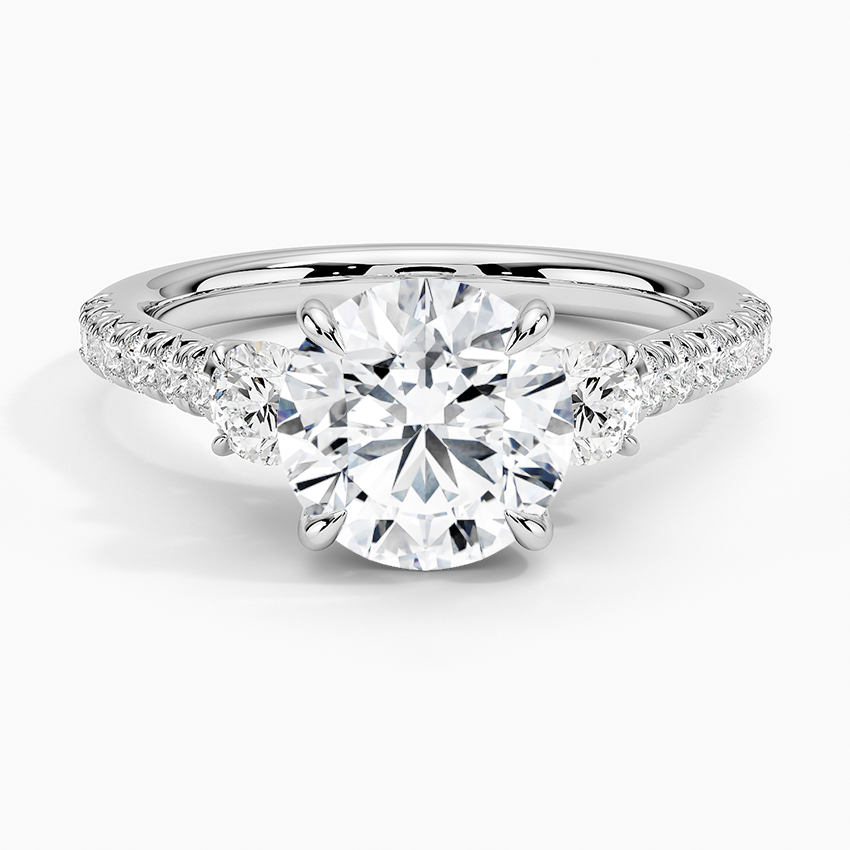 Amelie Three Stone Diamond Engagement Ring