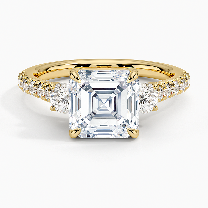 Amelie Three Stone Diamond Engagement Ring