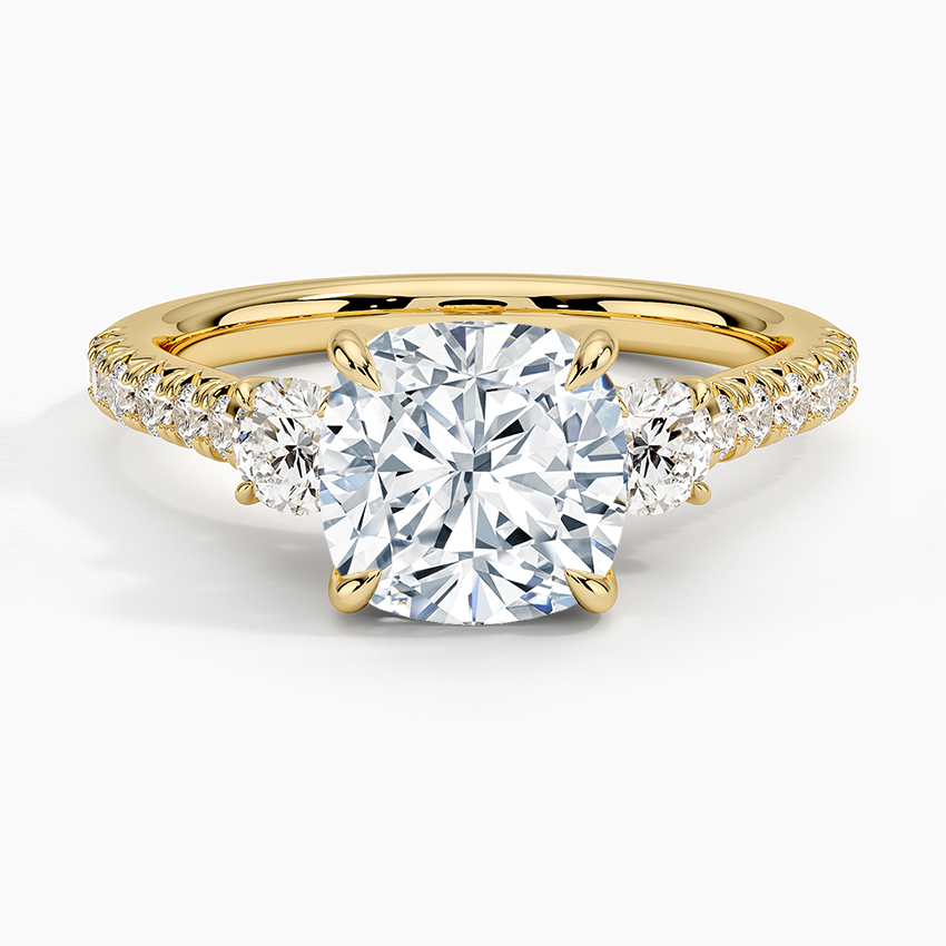 Amelie Three Stone Diamond Engagement Ring