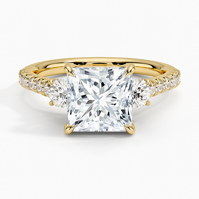 Amelie Three Stone Diamond Engagement Ring