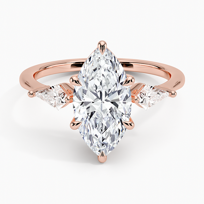 Luxe Cometa Three Stone Diamond Engagement Ring