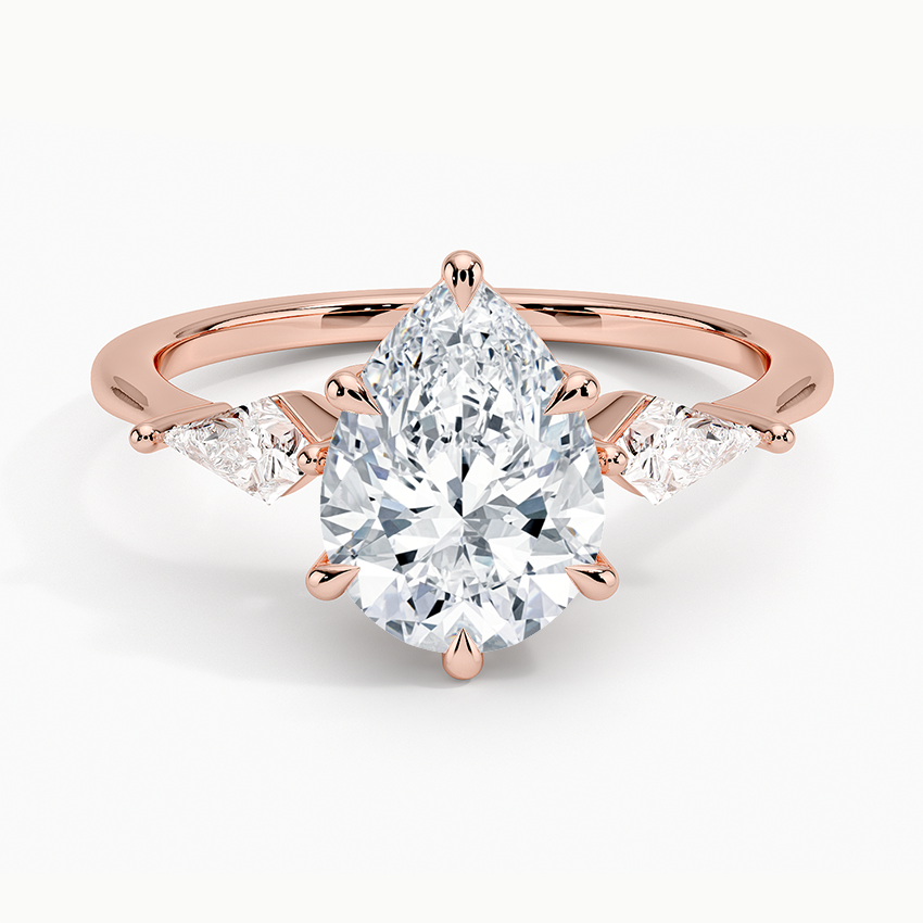 Luxe Cometa Three Stone Diamond Engagement Ring