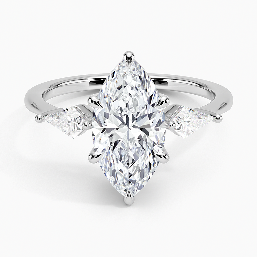 Luxe Cometa Three Stone Diamond Engagement Ring