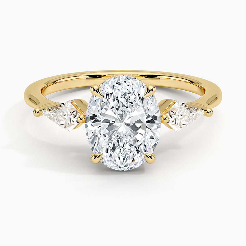 Luxe Cometa Three Stone Diamond Engagement Ring