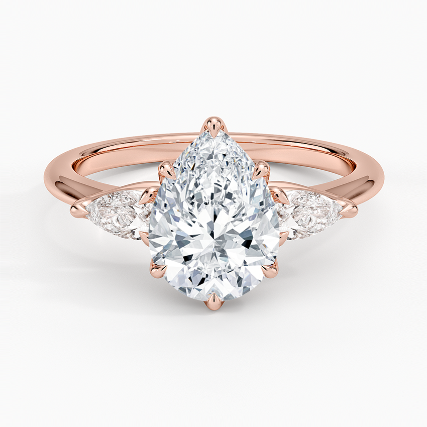 Fleur Three Stone Diamond Engagement Ring