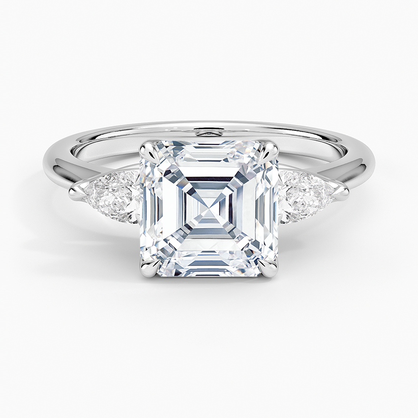 Fleur Three Stone Diamond Engagement Ring