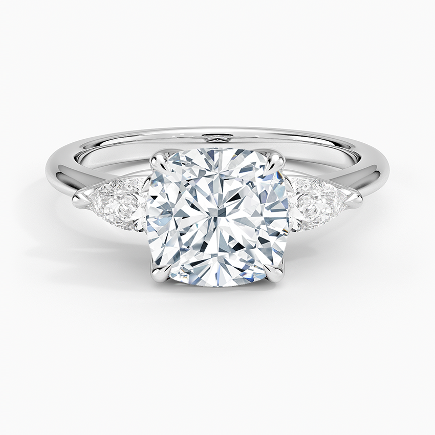 Fleur Three Stone Diamond Engagement Ring