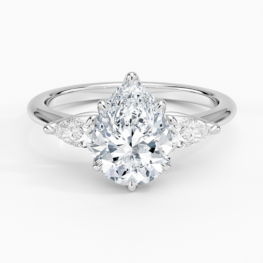 Fleur Three Stone Diamond Engagement Ring