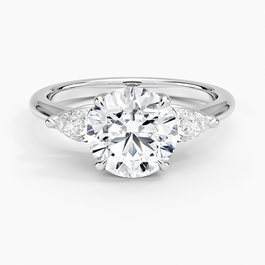 Fleur Three Stone Diamond Engagement Ring