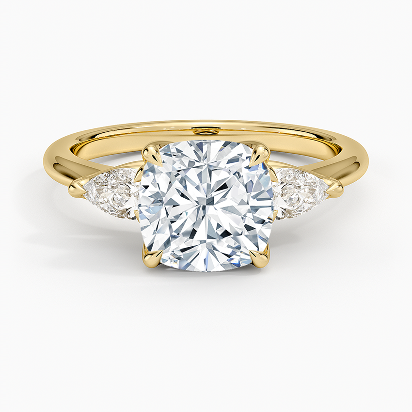 Fleur Three Stone Diamond Engagement Ring