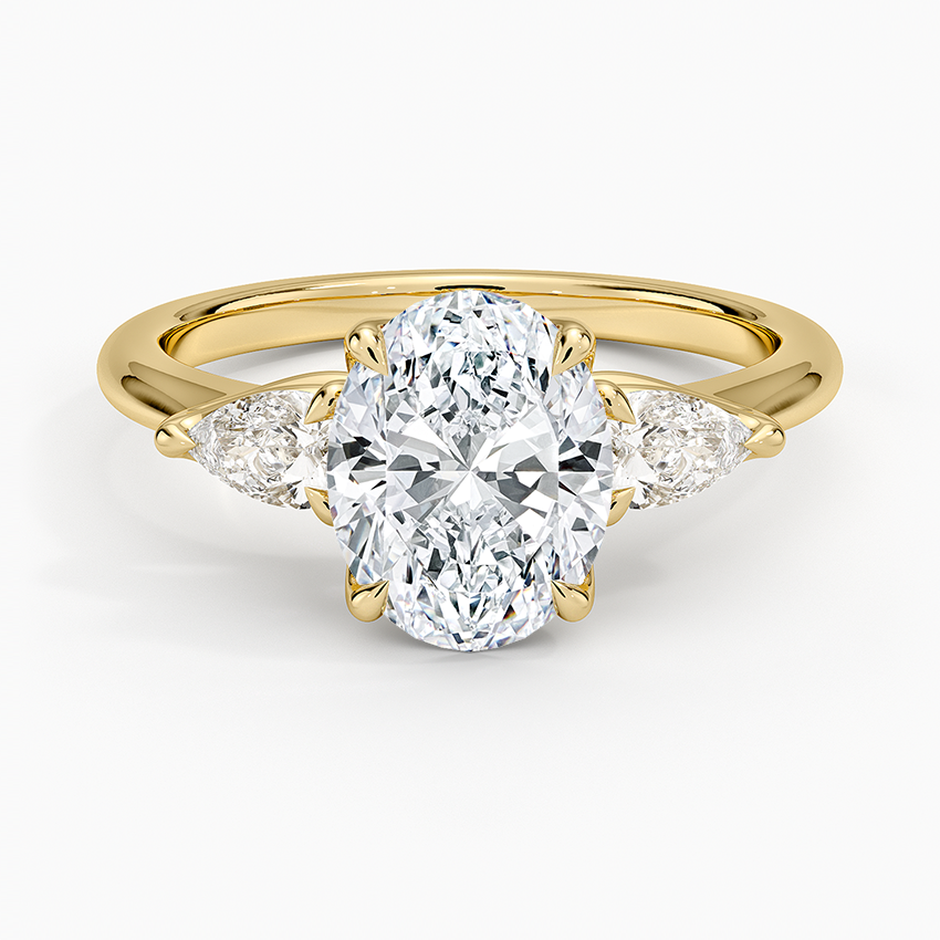 Fleur Three Stone Diamond Engagement Ring