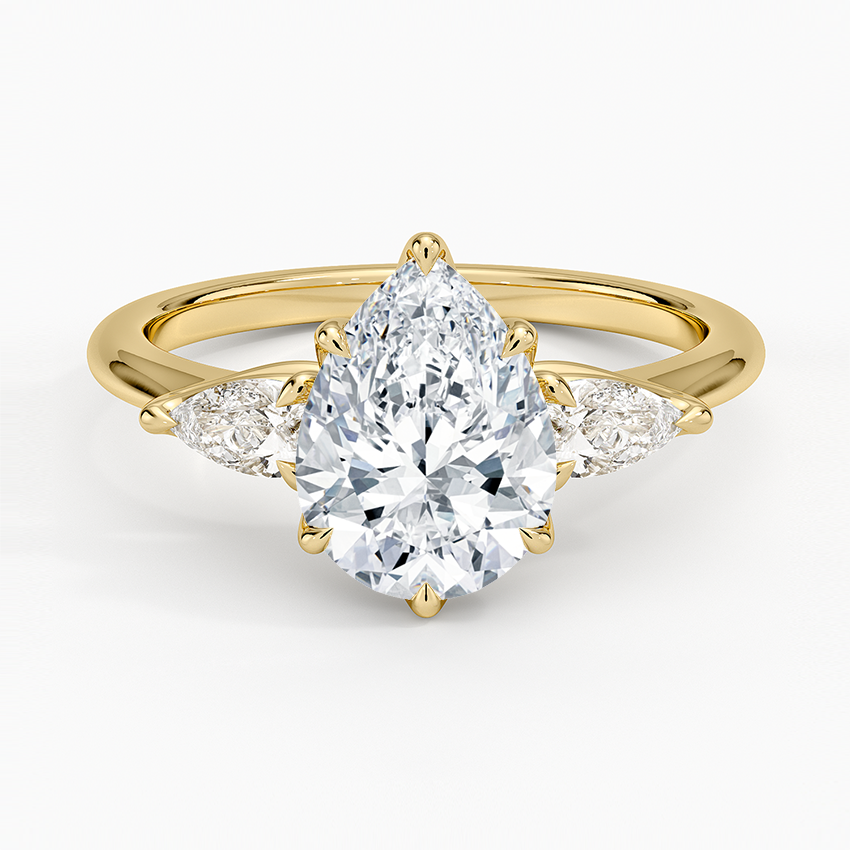 Fleur Three Stone Diamond Engagement Ring