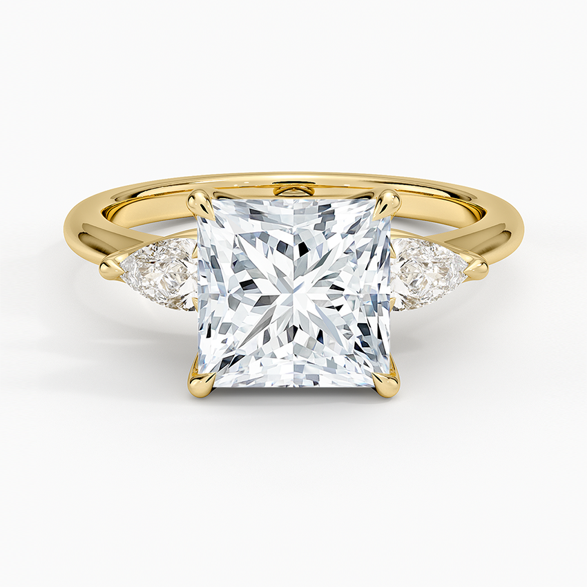 Fleur Three Stone Diamond Engagement Ring