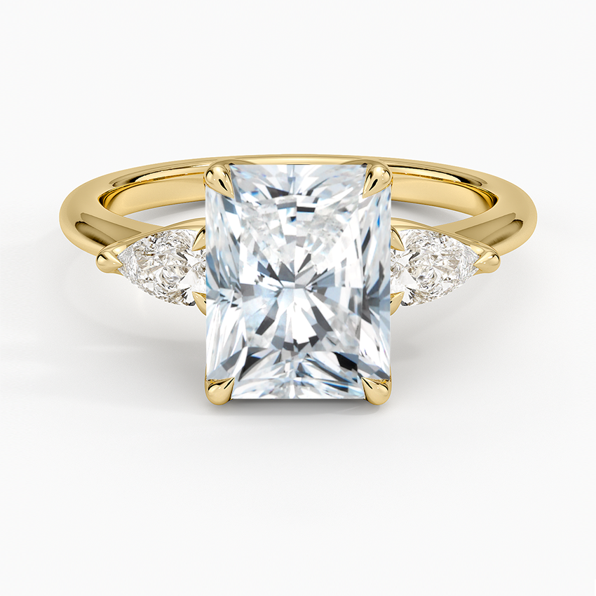 Fleur Three Stone Diamond Engagement Ring