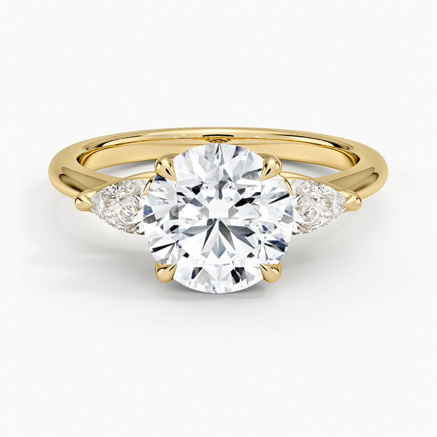 Fleur Three Stone Diamond Engagement Ring