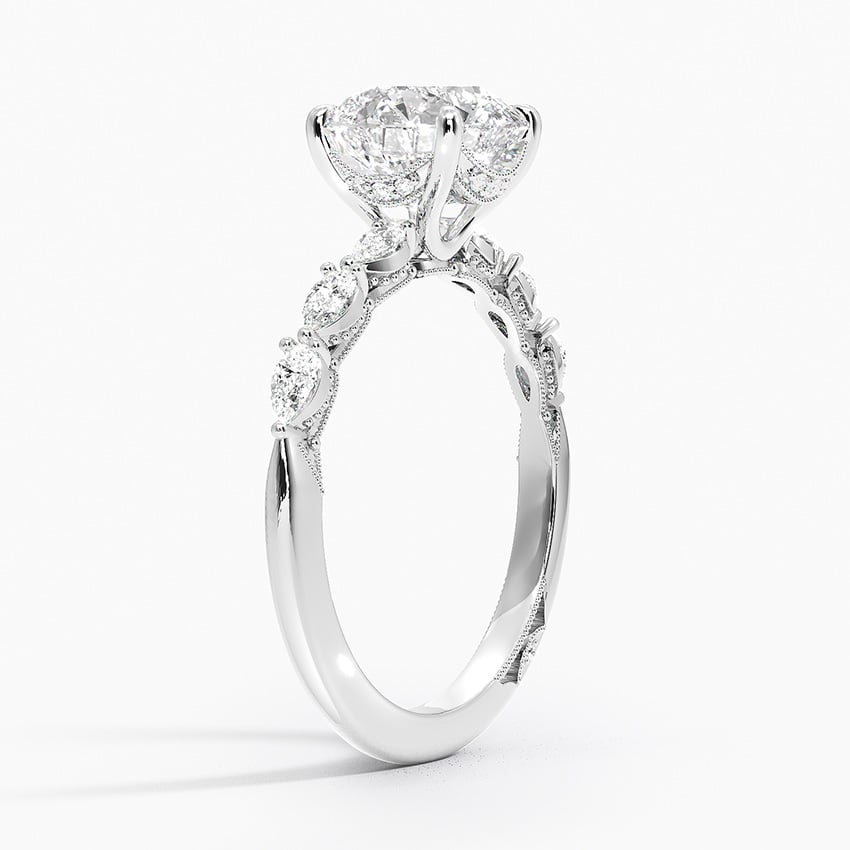 Tacori Sculpted Crescent Pear Diamond Engagement Ring