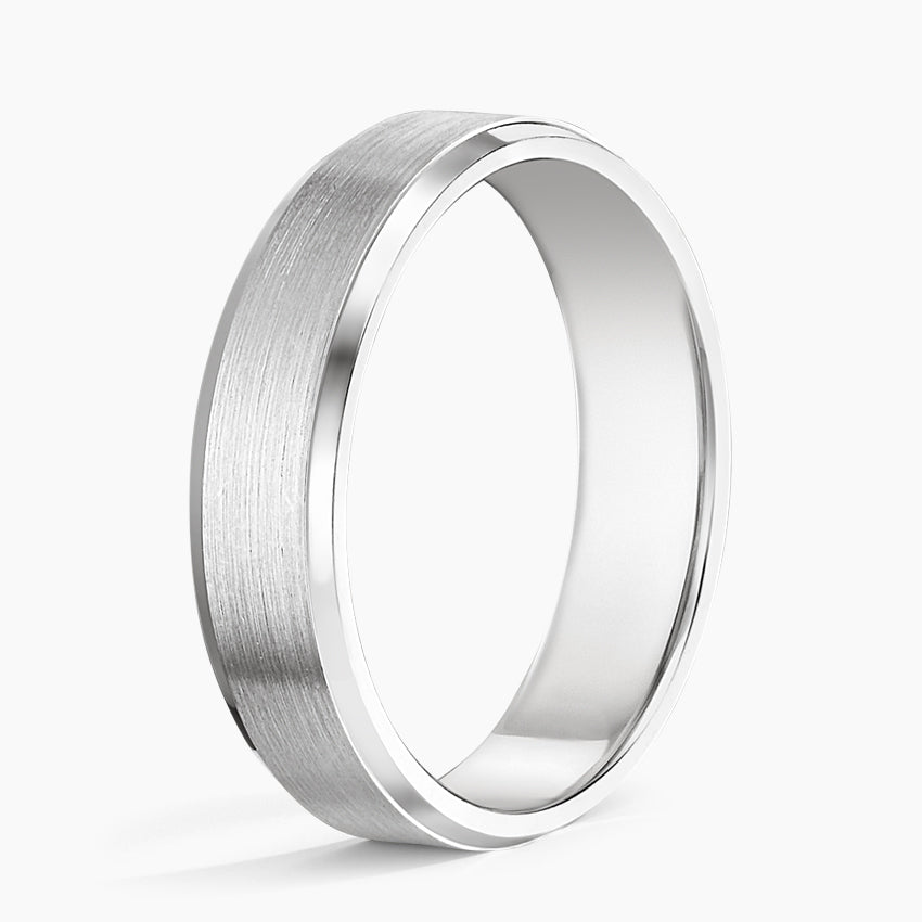 Beveled Edge Matte 5.5mm Wedding Ring