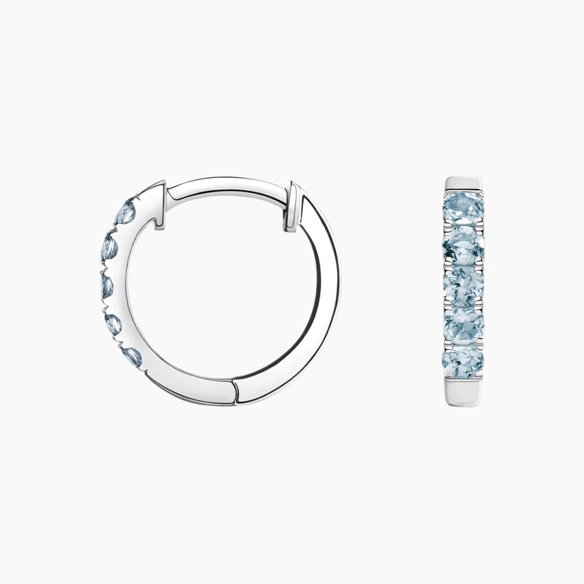 Soiree Aquamarine Huggie Earrings