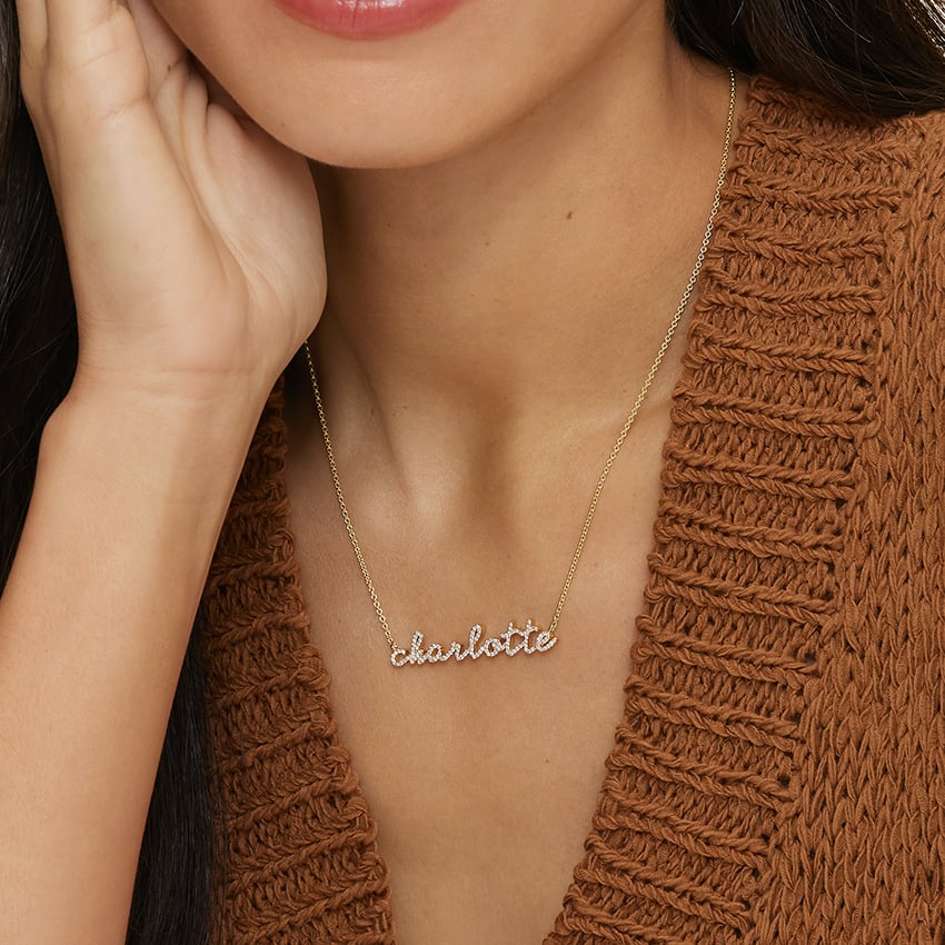 Script Diamond Name Necklace