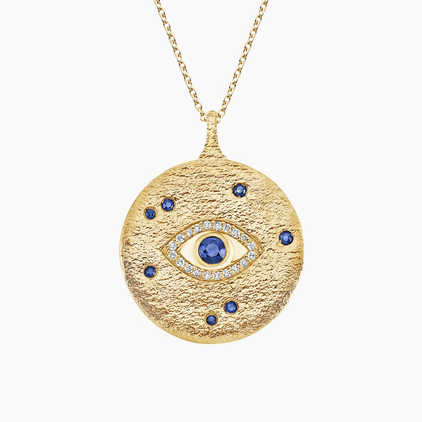 Evil Eye Sapphire and Diamond Medallion