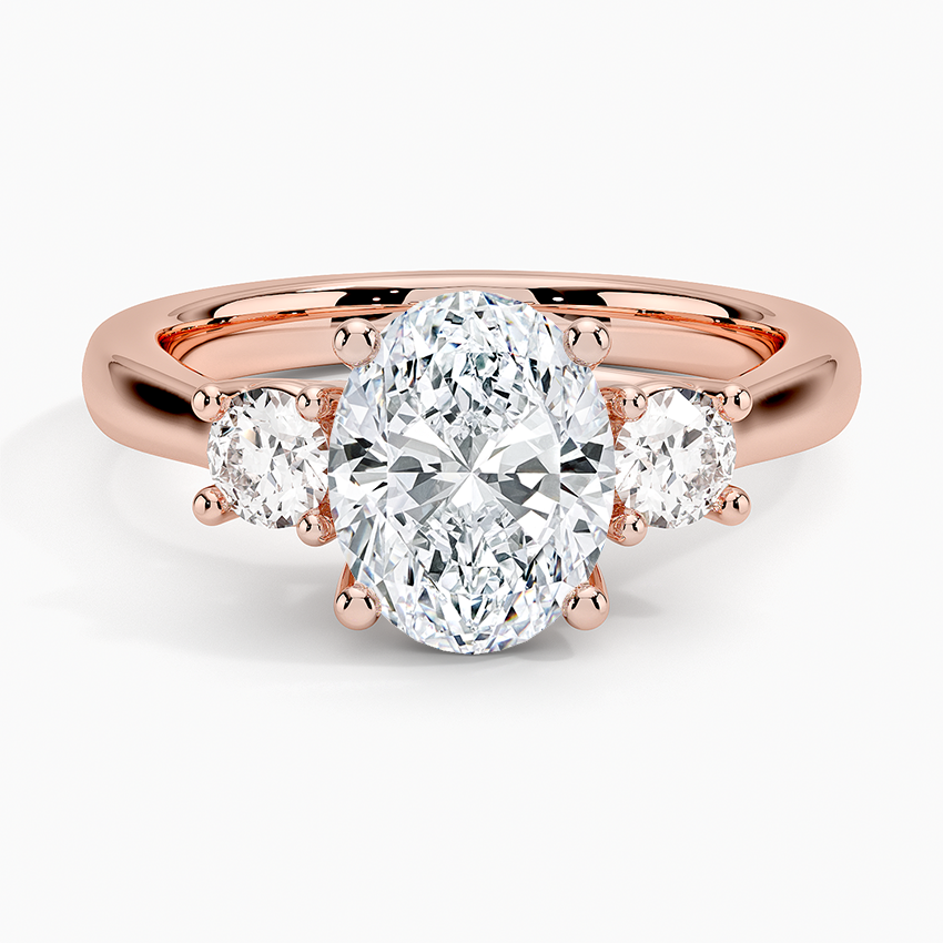 Petite Three Stone Trellis Diamond Engagement Ring