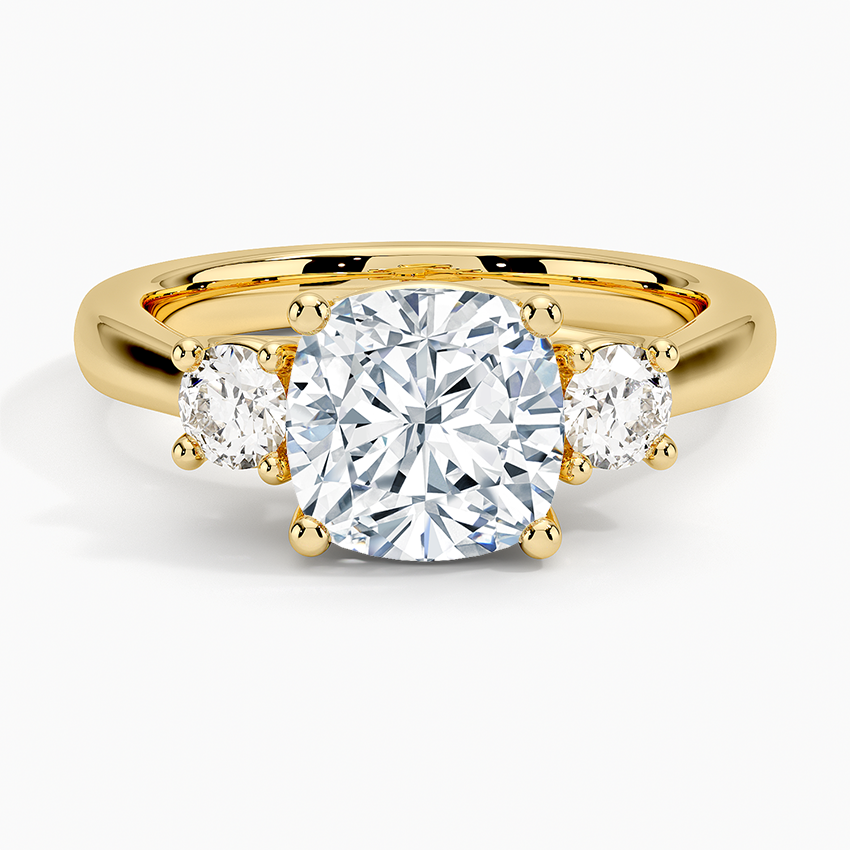 Petite Three Stone Trellis Diamond Engagement Ring