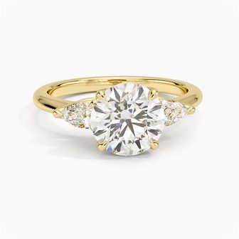 Fleur Three Stone Diamond Engagement Ring