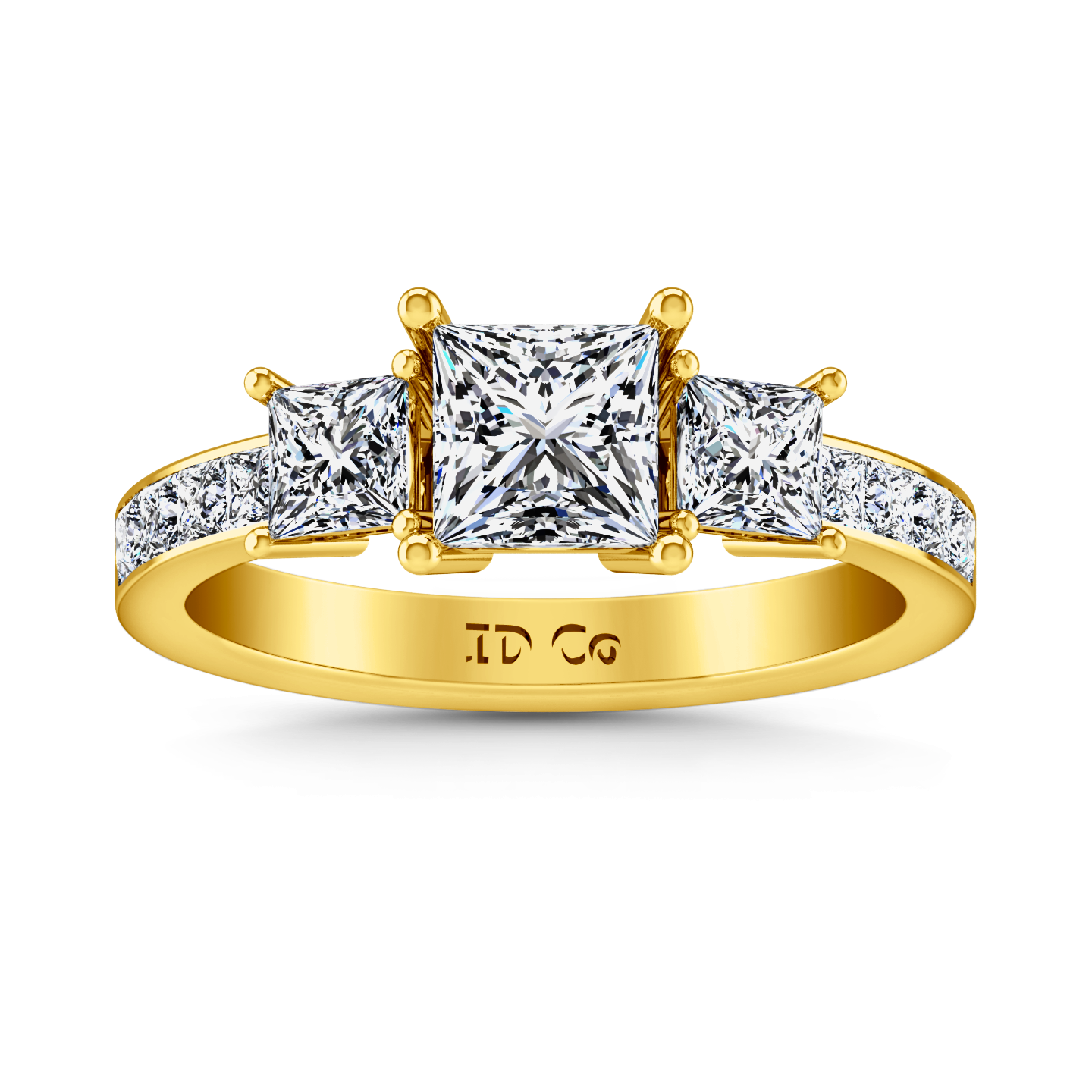 Three Stone Princess Cut Engagement Ring Rebecca