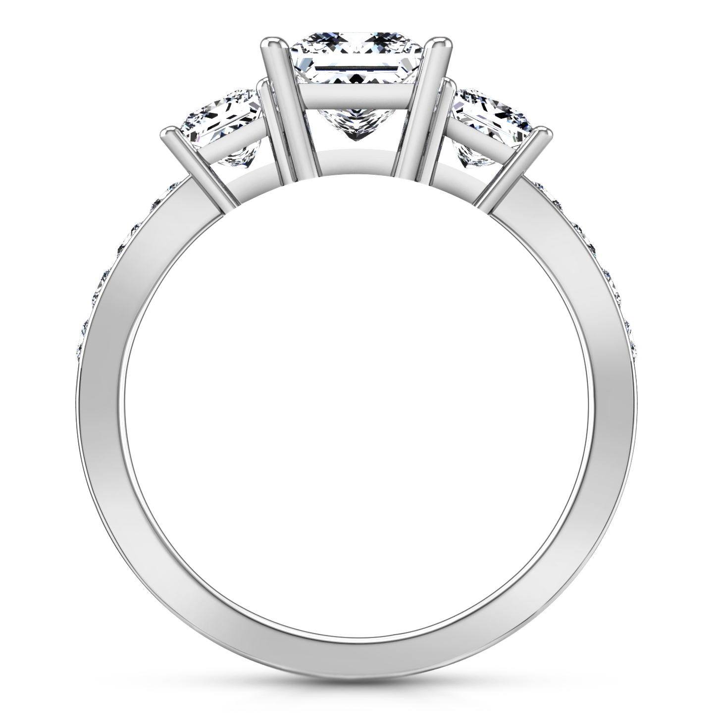 Three Stone Princess Cut Engagement Ring Rebecca