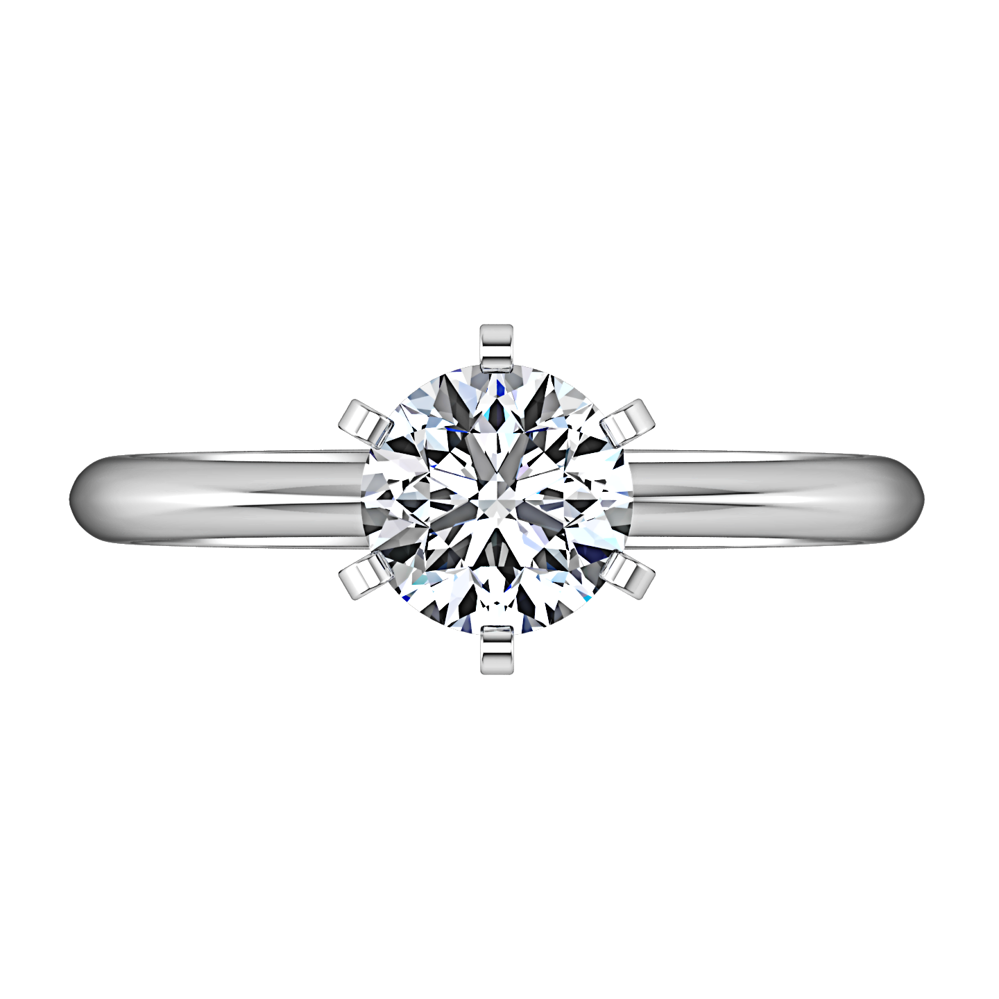 Solitaire Engagement Ring Classic 6 Prong