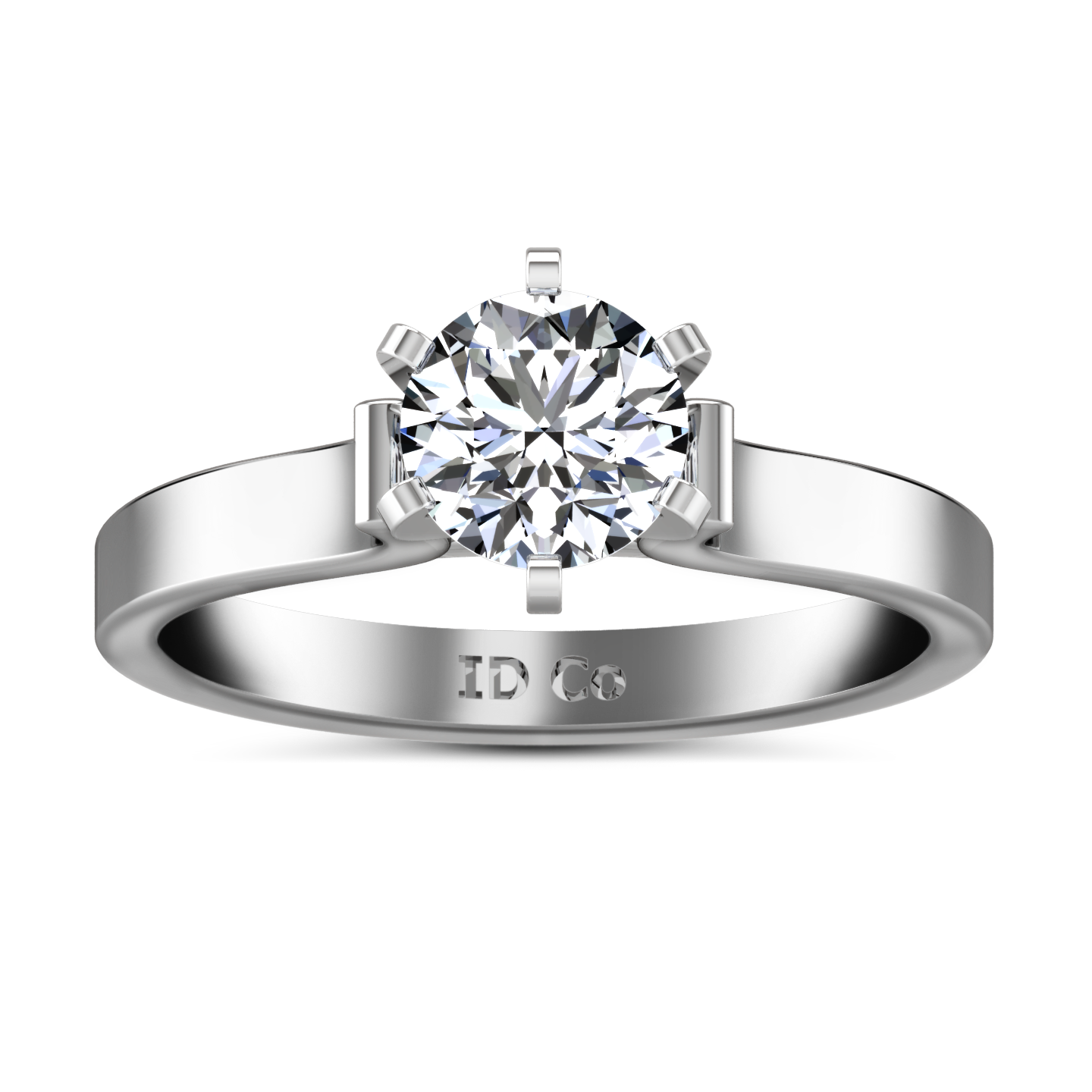 Solitaire Engagement Ring Curved Shoulder