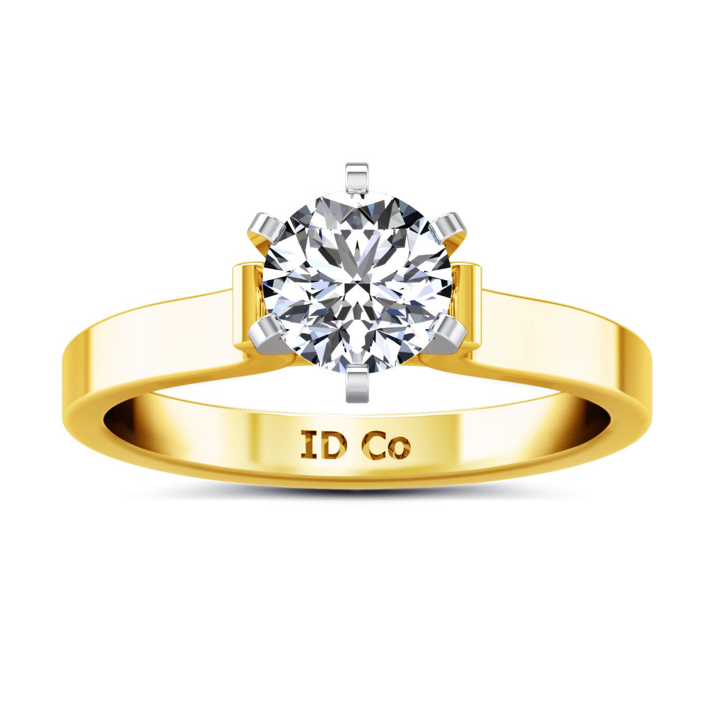 Solitaire Engagement Ring Curved Shoulder