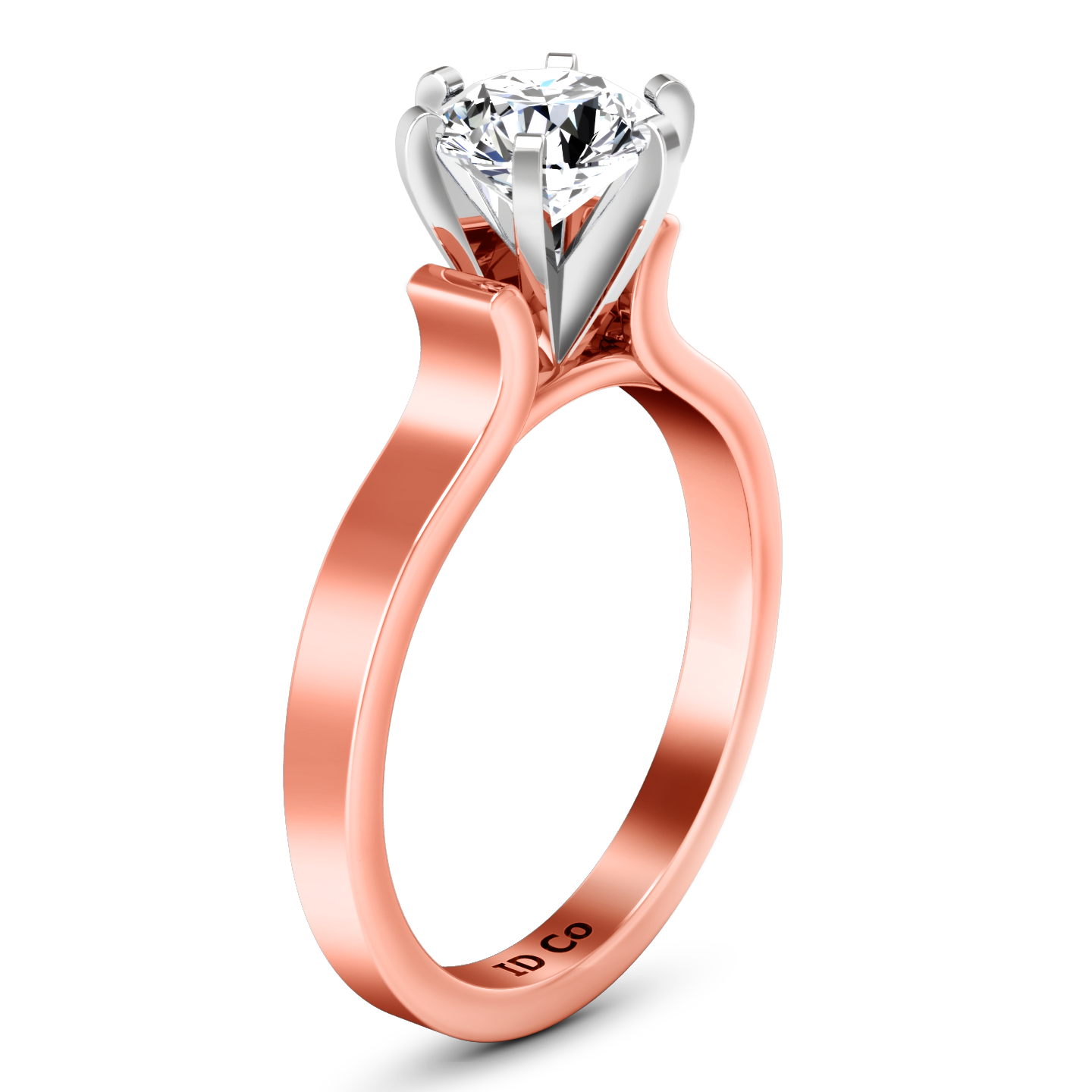 Solitaire Engagement Ring Curved Shoulder