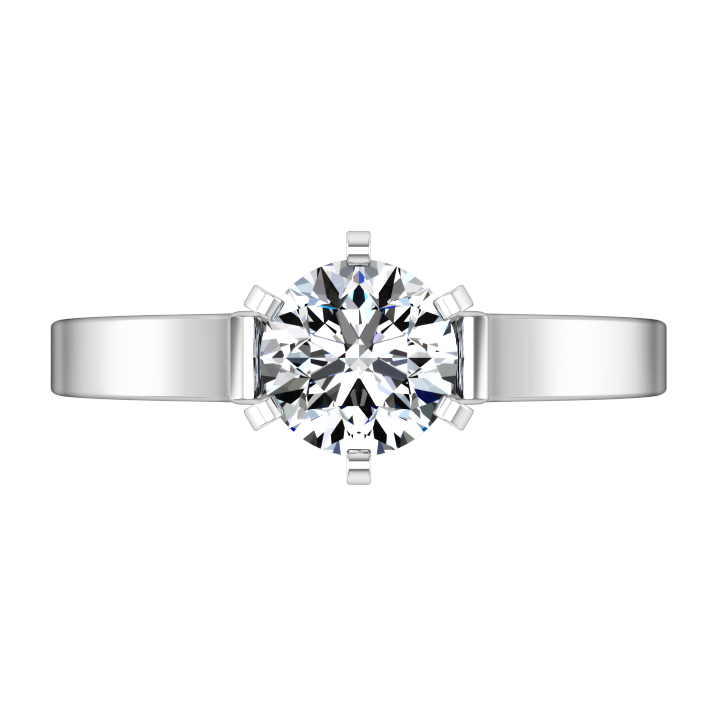 Solitaire Engagement Ring Curved Shoulder