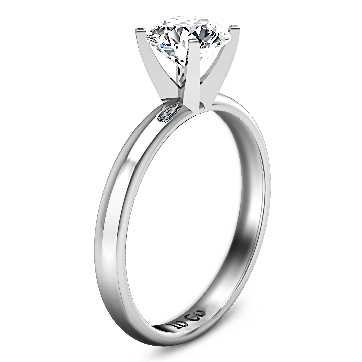 Solitaire Engagement Ring Comfort Fit Round